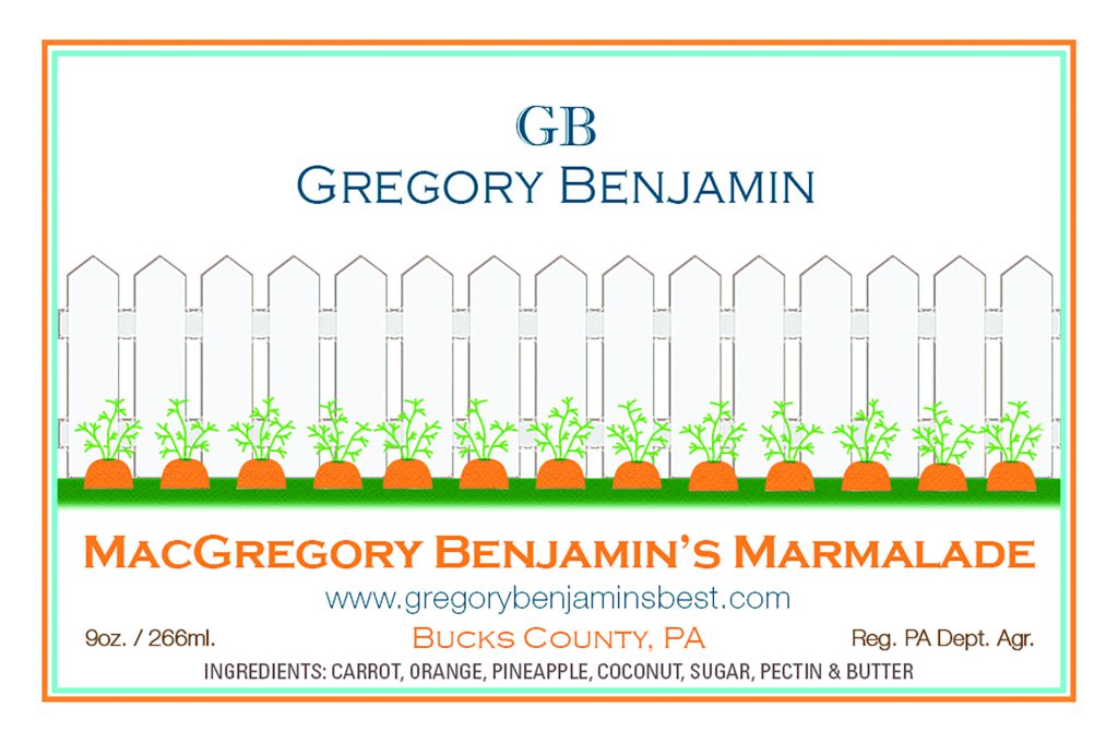 MacGregory Benjamin's marmalade jar label design